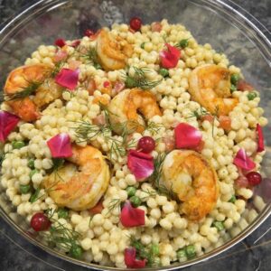 Parelcouscous - Scampi - Tomaat - Dille