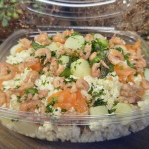 Parelcouscous - Tartaar - Garnalen  -Gerookte Zalm - Asperges
